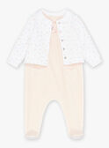 Conjunto de noche de color crudo y rosa pastel de terciopelo y pana KOSTIA / 24E0NF12ENSD310