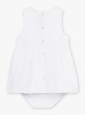 Vestido y cubrepañal elegante crudo para bebé niña CAJULIE / 22E1BFH2CHS001