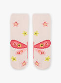 Calcetines de color rosa antideslizantes con estampado de flor y libélula para niña BRIZOETTE / 21H4PFM1SOA321