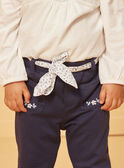 Pantalón azul marino con cinturón de estampado de flores LACLARA / 24H1BFJ1PAN070