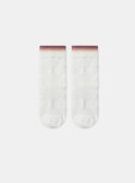 Calcetines jacquard de flores color crudo liso MACHOZETTE / 25E4PF71SOQ001
