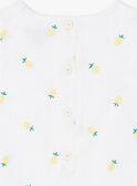 Pelele de color blanco para bebé niña ZANELLY / 21E1BFO1BAR000
