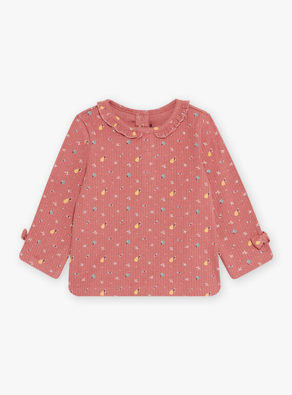 Blusa de manga larga con estampado floral rosa viejo DAKELLY / 22H1BFR1TEED332