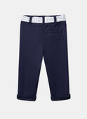Pantalón azul marino con cinturón de estampado de flores LACLARA / 24H1BFJ1PAN070