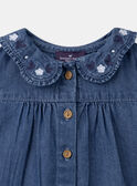 Camisa vaquera de color azul con cuello avolantado LACARINE / 24H1BFJ1CHEP274