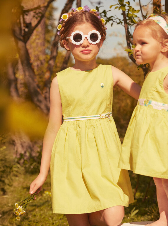 Vestido amarillo reversible de raso de algodón LAPAKRETTE / 24H2PFI1ROBH705