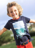 Camiseta de color azul marino con estampado de remo para niño CEBESTAGE / 22E3PG82TMC070