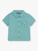 Camisa con estampado vichy verde y blanco para bebé niño CATARCEL / 22E1BGM1CHMG627