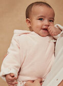 Chaqueta con capucha de color rosa pastel de terciopelo GONINE / 23H0CFB1VES301