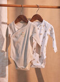 2 bodis de recién nacido de color crudo y topo de algodón orgánico KOREN / 24E0NG11BOD000