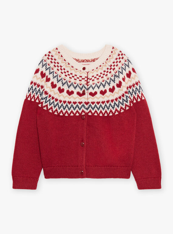 Cárdigan rojo y beige de lana mezclada DRIKERETTE / 22H2PFX2CARF526