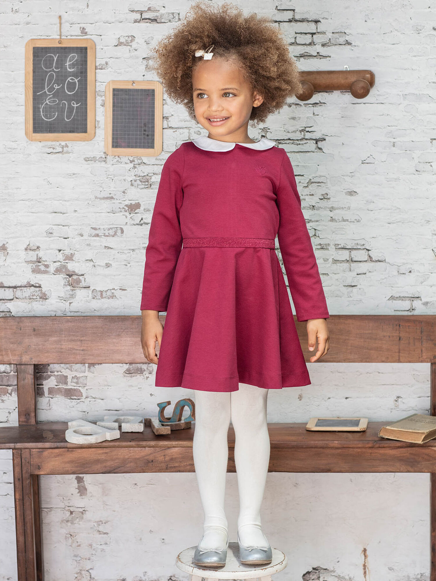 Vestido burdeos sales niña