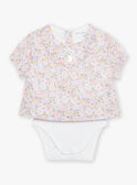 Body, cubrepañal y cinta para el pelo lila con estampado de flores FORINE / 23E0CFT2ENSH700