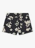 Short de popelina de color negro pizarra con estampado de hojas y tortugas FATHOMAS / 23E1BGP2SHOJ900