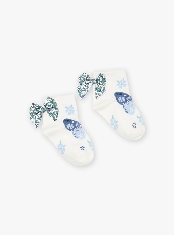 Calcetines con estampado jacquard de mariposa y floral FUCHUETTE / 23E4PFC1SOB001
