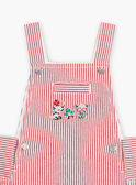 Peto corto de twill de rayas rojas y crudas para bebé niño CATHIS / 22E1BGM1SAC506