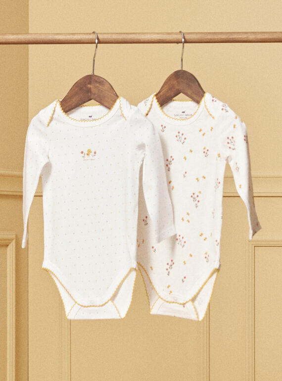 Body de color crudo jaspeado LEAUDE / 24H5BF52BDL006