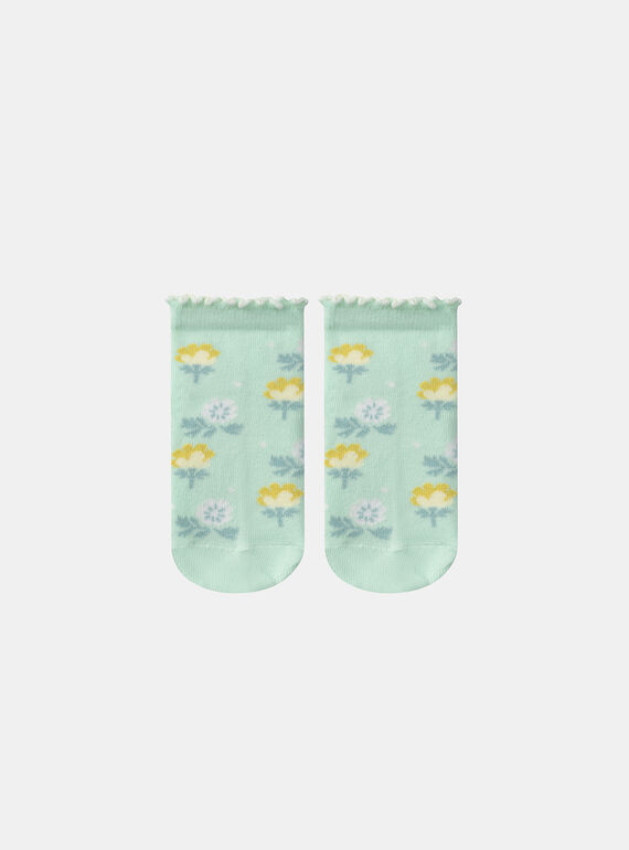 Calcetines Jacquard Flor Colorida Azul celadón KLISOZETTE / 24E4PFR1SOB204