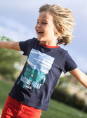 Camiseta de color azul marino con estampado de remo para niño CEBESTAGE / 22E3PG82TMC070