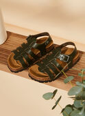 Sandalias abiertas de piel de color verde FESANDAGE / 23N10PG62D0E604