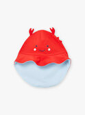 Sombrero de baño con protección antiUV reversible de color rojo con dibujo de pinzas 3D KISCOTT / 24E4BGG1CHAF524