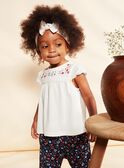 Camiseta de punto fino con bordado de flores FALESLI / 23E1BFC1TEE001
