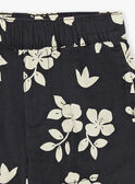 Short de popelina de color negro pizarra con estampado de hojas y tortugas FATHOMAS / 23E1BGP2SHOJ900