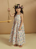 Vestido midi de popelina blanco roto con volantes y estampado floral para niña CAUROBETTE 2 / 22E2PFU4RBSA001