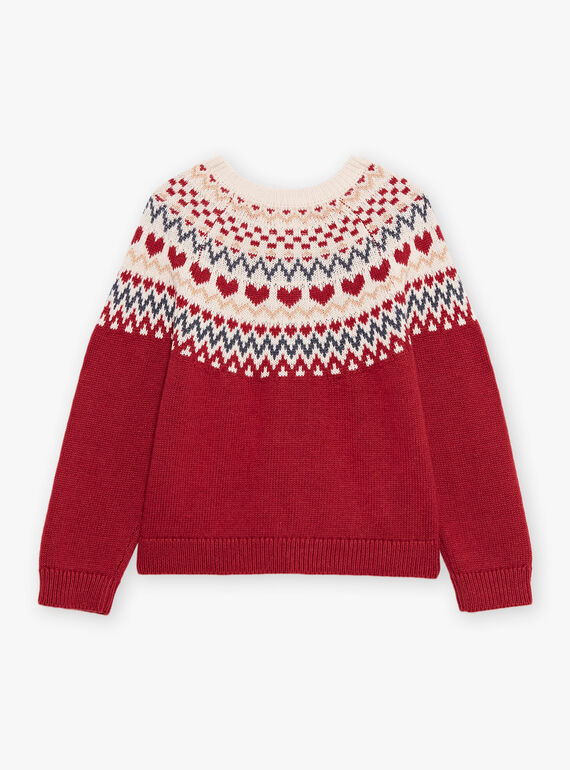 Cárdigan rojo y beige de lana mezclada DRIKERETTE / 22H2PFX2CARF526