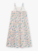 Vestido midi de popelina blanco roto con volantes y estampado floral para niña CAUROBETTE 2 / 22E2PFU4RBSA001