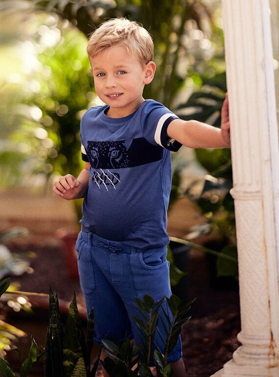 Camiseta azul índigo para niño CINOAGE / 22E3PGK2TMC703
