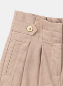 Pantalón corto beige bordado con pinzas KISHORETTE / 24E2PFC1SHO804