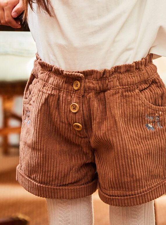 Short de color castaño de pana DIASHOETTE / 22H2PFY1SHOI802