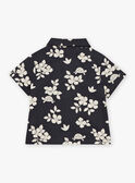 Camisa de color negro con estampado de hojas y tortugas FATONY / 23E1BGP1CHMJ900