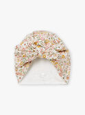 Gorro de recién nacido crudo y rosa con estampado de flores LOA / 24H0AF11BON001