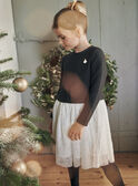 Vestido negro bimateria efecto doble prenda GLIDUOETTE / 23H2PFR2ROB090