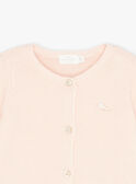 Cárdigan rosa pastel de punto tricotado KOLINA / 24E0CF11CARD310