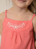 Camiseta de tirantes rosa con bordado floral ZUDOUETTE / 21E2PFT1DEBD313