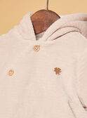 Chaqueta de nacimiento beige de terciopelo con capucha LOAC / 24H0CM11VES007