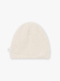 Gorro de recién nacido de color crudo jaspeado de lana y algodón LOAY / 24H0AM21BON006