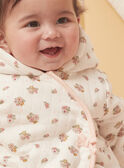 Chaqueta de nacimiento con capucha color crudo y tubular LOELIA / 24H0CF11VES001