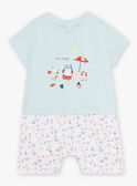 Pelele de color turquesa para bebé niño CEIBRAHIM / 22E5BG52GRE203