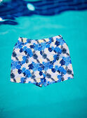 Short de playa azul vivo con estampado de hojas para bebé niño CILEO / 22E4BGO1MAI701