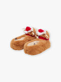 Zapatillas de casa de color marrón con dibujo en 3D de renos de Navidad GRYNOELAGE / 23F10PG62PTD802
