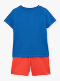 Conjunto de 2 prendas de color azul y rojo fresa de algodón KUEPLAGE 2 / 24E3PGH1ENSC226