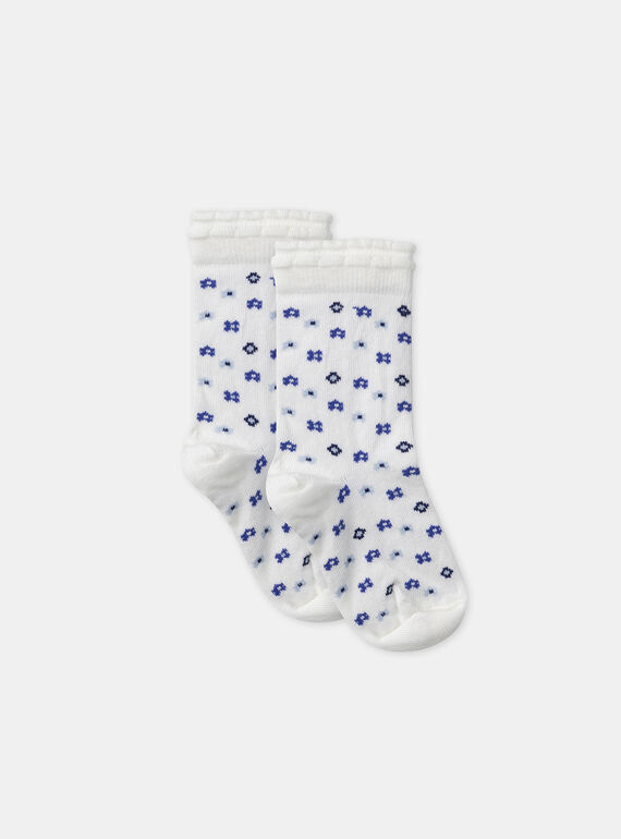 Calcetines jacquard de flores color crudo MEFLERETTE / 25E4PF81SOQ114