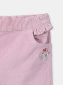 Pantalones de terciopelo rosa LADOSETTE / 24H2PFQ1PAND329