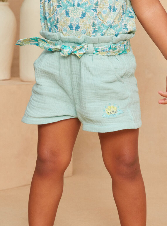 Short con Cinturón Estampado Turquesa KAURSULE / 24E1BFR1SHO204