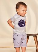 Camiseta lila de manga corta con estampado de rayas FAOCTAVE / 23E1BGO1TMCH700