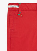 Bermudas de twill de color rojo teja para bebé niño CATITI / 22E1BGM1BER506